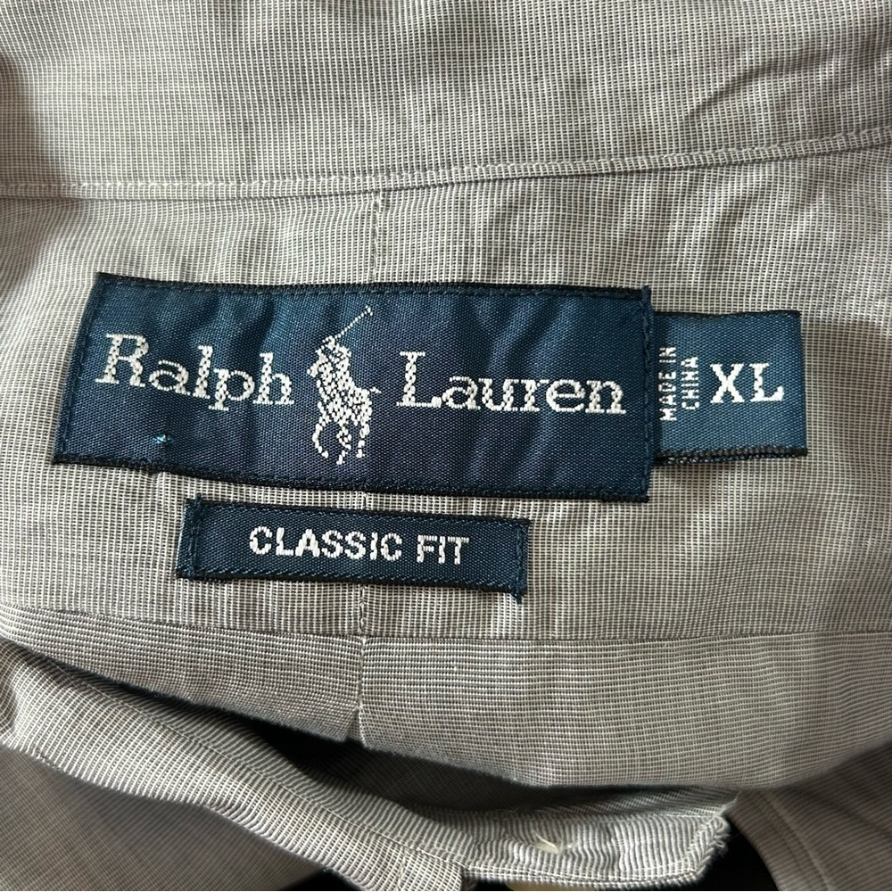 POLO Ralph Lauren Button Down Shirt Men's Classic Fit Gray Purple Size XL - Picture 2 of 7